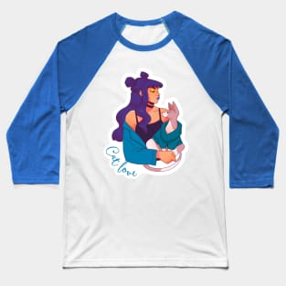 Cat Lady with Sphinx Baseball T-Shirt